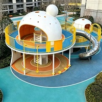 Équipement de terrain de jeu dôme personnalisé avec toboggan en spirale et passerelle, certifié CE, pour parcs et aires de jeux extérieures – Vente directe usine