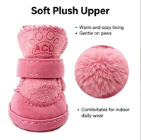 Bottes d'hiver doublées de polaire pour chien avec semelle antidérapante, chaussures de neige chaudes en coton pour petits chiens Teddy Bichon