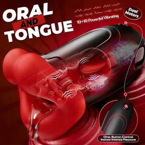 เครื่องช่วยสำเร็จความใคร่ชายแบบสั่น ควบคุมผ่านแอพ รูปทรงปาก สามารถบีบได้ พร้อมระบบสั่น 360 องศา °   ของเล่นทางเพศแบบพกพาสำหรับผู้ชาย - Product Image 4