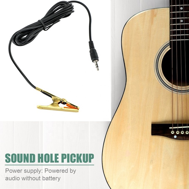 Guitar Clip-on Condenser Microphone with Cardioid Pattern Metal & Plastic Construction Wired for Musical Instruments