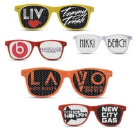 Autocollants de fête de carnaval et de festival, lunettes de luxe UV400, personnalisez votre propre logo, lunettes personnalisées, logo sur les verres de lunettes de soleil, trou d'épingle