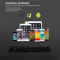 Keyboard Mini Isi Ulang untuk Rumah, Kantor, Bisnis, iPhone, iPad, Tablet, Portabel, Lipat, Nirkabel BT 2.4G, Keyboard Gaming