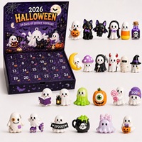Nouveau Calendrier de l'Avent Halloween 2026 de 24 Jours, Boîte Mystère avec Figurines, Jouet Sensoriel en Caoutchouc Anti-Stress pour les 14 ans et plus