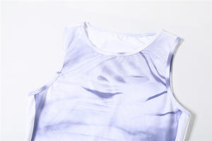 Abito Estivo e Primaverile Senza Maniche con Stampa 3D Personalizzata, Vestito Aderente a Contrasto di Colore, Taglie S M L - Product Image 4