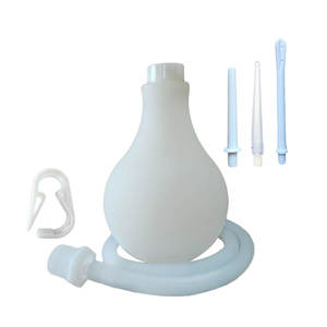 Kit de Limpieza Vaginal con Bulbo de Silicona de Textura Esférica Blanca - Product Image 2