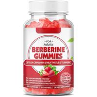 Gummies à la berbérine avec cannelle de Ceylan sans sucre, saveur fraise, suppléments HCL, vitamines