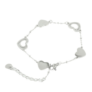 yunnique Heart-Shaped Bracelet Silver <b>Titanium</b> Steel Everyday Wear 219012 - Product Image 1