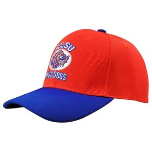 Factory Custom Zero Tariff Red Men's #9 50th Anniversary Mud <strong>Dogs</strong> Hats Embroidery Adjustable <strong>Flat</strong> Brim Baseball <strong>Caps</strong> - Product Image 4