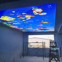 LeArt UV Ocean Printing Sun Flower Pattern Blue Sky White Cloud Pattern Area Design Stretch Ceiling