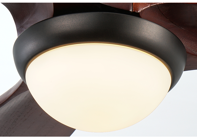 Electric ceiling fan with  ceiling fan 48 solid wood blades led wooden blade