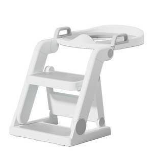 Children Step Toilet Seat With Footrest And <b>Stool</b> For Potty Training 3-6 Years Old PP Material - Product Image 2