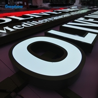 Enseigne LED extérieure avec panneau acrylique, lettres 3D en relief, conception de logo gratuite, enseigne lumineuse pour la publicité des commerces et des bâtiments