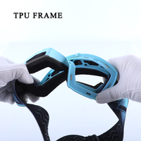 Vente en gros masque de snowboard anti-buée revêtement sans cadre bleu motoneige lunettes de ski magnétiques otg
