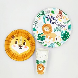 DAMAI <span class=keywords><strong>Jungle</strong></span> fête d'anniversaire assiettes et serviettes animaux décorations de fête d'anniversaire <span class=keywords><strong>Jungle</strong></span> thème fête d'anniversaire ensemble de vaisselle - Product Image 4