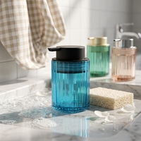 Bouteille en verre vide translucide personnalisée de 250 ml, rose, verte, bleue, noire, avec pompe à pression pour lotion, nouveau design