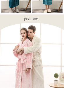 Custom <strong>Men</strong> and Women High-End Home Flannel <strong>Dressing</strong> <strong>Gowns</strong> Long Sleeve Bathrobes for Bathroom Home Shower Knitted Techniques - Product Image 5