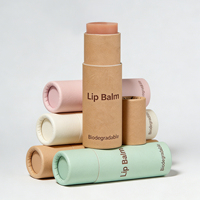 Tubo de Papel Kraft Personalizado para Envases Cosméticos, Cilindro Vacío para Jabón, Bálsamo Labial, Desodorante en Barra, con Revestimiento de Cera