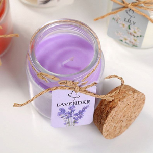 Bougie en mélamine parfumée à la vanille dans un pot en plastique avec couvercle en liège, porte-bougie rond pour la décoration de la maison, qualité alimentaire - Product Image 6