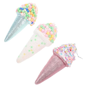 Décoration de Noël colorée, chariot à bonbons, pendentif pour arbre de Noël, ornements de Noël en forme de crème glacée - Product Image 2