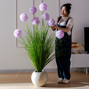 Decoración de Hogar y Oficina de Estilo Natural, Plantas Artificiales con Tacto Real, Hortensia en Maceta de Plástico <span class=keywords><strong>Verde</strong></span>, para Exteriores, Bodas, Navidad, etc. - Product Image 3