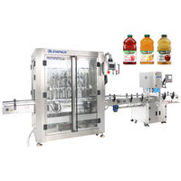 Ligne de machines automatiques électriques PLC pour le remplissage, le bouchage et l'étiquetage de liquides (huile d'olive, lotion, sauce au poivre) par pompe à piston