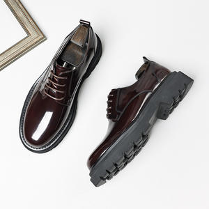 Nouveauté Automne : Chaussures Oxford Formelles en Cuir Véritable, Style Anglais à Bout Carré, Sculptées à la Main, Gaufrées, à Lacets, Respirantes et Antidérapantes - Product Image 6