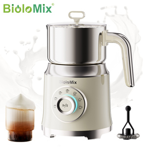 Mousseur à lait électrique 7-en-1 1,2 L, machine à mousse chaude et froide automatique, mousseur vapeur 600W, fouet magnétique, carafe en acier inoxydable détachable, pour latte - Product Image 1