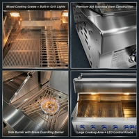 Meubles de barbecue JOYEDA, cuisine extérieure modulaire noire en forme d'œuf, four à pizza en acier inoxydable, évier, ensemble de cuisine extérieure pour jardin