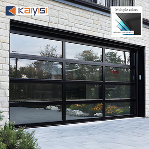 <span class=keywords><strong>Porte</strong></span> <span class=keywords><strong>de</strong></span> <span class=keywords><strong>garage</strong></span> <span class=keywords><strong>sectionnelle</strong></span> moderne à vue panoramique avec panneaux en verre trempé isolés - Product Image 1