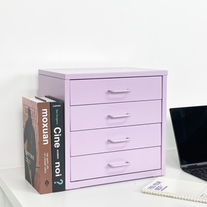 Living Room Cabinets 4-<strong>Drawer</strong> Purple Steel Storage <strong>Drawer</strong> Cabinet for Home Study Bedroom Apartment - Product Image 2