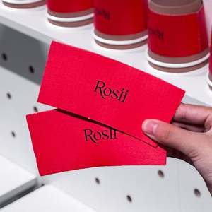 Funda de Papel para Vasos de Café con Impresión Personalizada de su Logotipo, Funda de Papel Roja y Verde con Tapa - Product Image 4