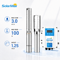 Pompe à eau solaire submersible SolarMax 48V 750W série ESS avec impeller en acier inoxydable, 100m 3.0m³/h, pour irrigation et usages multiples
