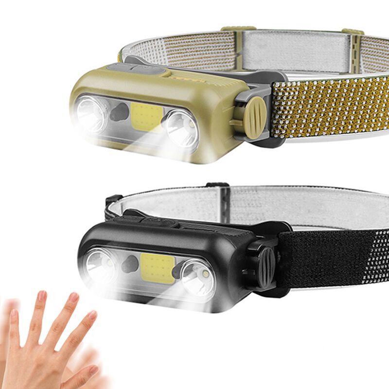 Wholesale Powerful LED Headlamp with Motion Sensor Dual LED COB Rechargeable Waterproof Headlight for Night Work Emergency Torch