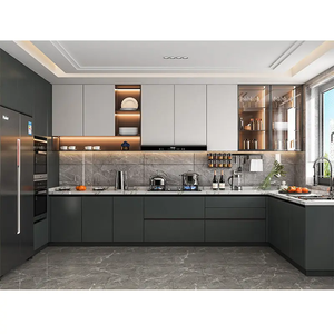 CBMmart Modern Kitchen Furniture Custom Luxury Glossy <strong>Door</strong> Board Modular Wall Cupboard Kitchen Cabinet - Product Image 5