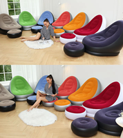 Canapé gonflable d'extérieur confortable en gros pour salon, fauteuil gonflable, ensemble de canapé gonflable avec repose-pieds