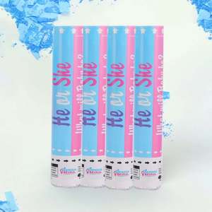 Cañón de confeti de Año Nuevo de 30cm al por mayor para Baby Shower, transmisor de humo Popper de fiesta biodegradable, revelado de género decorado - Product Image 3