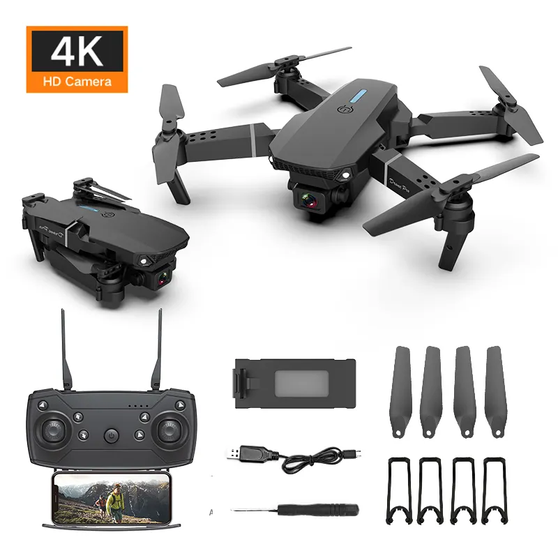 NEW E88 Pro Drones Wide Angle HD 4K Camera Obstacle Avoidance 2.4GHz RC Foldable Quadcopter Mini Drones Profesional