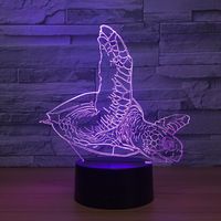 Tortue 3D veilleuse tortues de mer LED coloré chambre lampe de chevet bébé dormir nuit lampe USB étrange lampe pour enfants cadeau