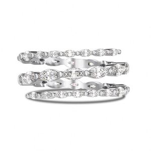 Dylam Personalized <b>Statement</b> Jewelry 925 Sterling <b>Silver</b> Multiple Layer Eternity Band 5A Cubic Zirconia Twisted Dress up <b>Rings</b> - Product Image 1