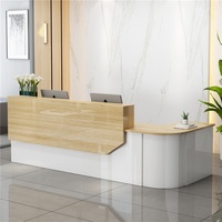 Bureau de réception en bois massif moderne de haute qualité en forme de L, réglable en hauteur, pour bureau, hall, salon, hôpital, école, hôtel, commerce