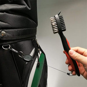 Lusso Sport <span class=keywords><strong>Golf</strong></span> <span class=keywords><strong>Club</strong></span> spazzola per la pulizia con retrattile Zip-Line doppio lato materiale plastico prezzo di fabbrica - Product Image 4
