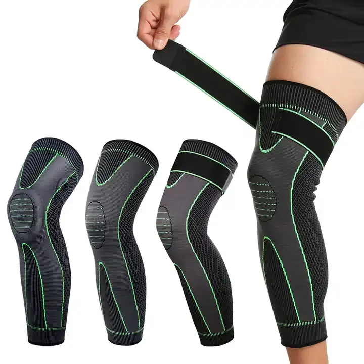 Unisex Full Leg Sleeve Basketball Leg Collision brace Sports Elastic Nylon Full Leg Sleeves Sport Warmer knee Brace