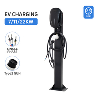 Station de charge murale pour véhicule électrique AC 7KW 22KW Standard ue Type 2 contrôle de carte nouvel état poste de chargeur EV mural