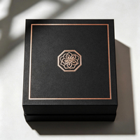 Boîte à parfum en papier haut de gamme avec logo personnalisé, boîte cadeau en deux parties (couvercle et base) pour l'emballage de flacons de parfum