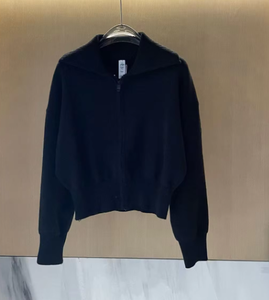 เสื้อคาร์ดิแกนผู้หญิงแบบสั้น ซิปหนา ปิดด้วยกระดุม  หลากสี สไตล์ลำลอง - Product Image 3