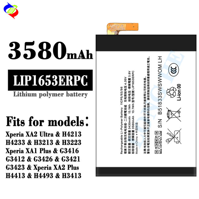 LIS1653ERPC  Mobile Phone Battery for sony Xperia XA2 Ultra/H4213/H4233/H3213/H3223/Xperia XA1 Plus/G3416/G3412/G3426/G3421