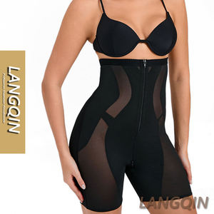 Langqin Bodyshaper Shorts High-Waisted Compression Tummy Control Girdle <b>Thigh</b> Slimming Breathable Woven Eco-Friendly XL - Product Image 1