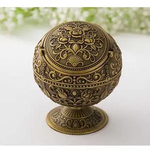 amazon vintage cenicero Suppliers-Amazon bola forma de flor de diseño de Metal puro Cenicero con basura puede funcionar
