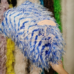 <span class=keywords><strong>Plumes</strong></span> d'autruche naturelles rayées de 60 à 65 cm en gros pour costumes de carnaval et décorations de festival de samba - Product Image 3