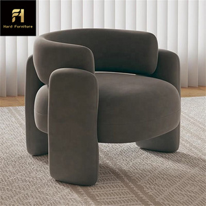 Fauteuil de Salon Scandinave Luxe en Velours, Paresseux, Canapé Simple, Fauteuil Inclinable avec Dossier Bas, <span class=keywords><strong>Chaise</strong></span> d'Appoint - Product Image 2